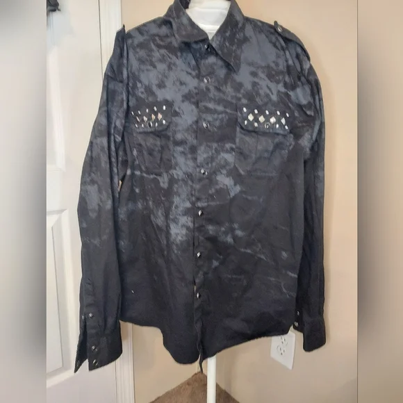 Raw Blue Division Graphic Button Down - Picture 1 of 10